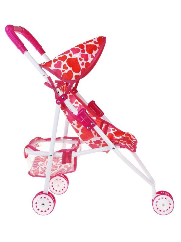 Коляска прогулочная Сердца с крышей, металл, пакет