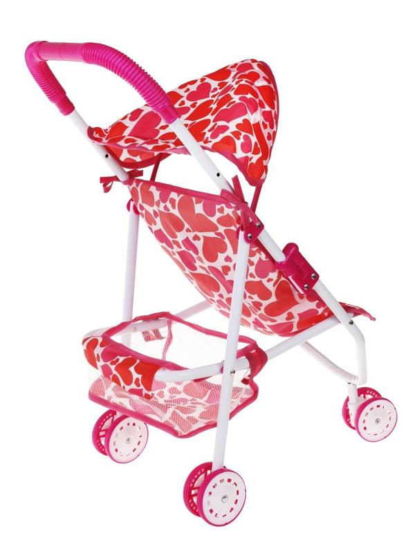 Коляска прогулочная Сердца с крышей, металл, пакет
