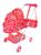 Коляска-люлька Сердца с корзиной и сумкой, металл, пакет