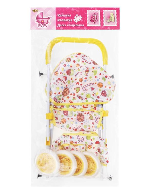 Коляска прогулочная Сладости с крышей, металл, пакет