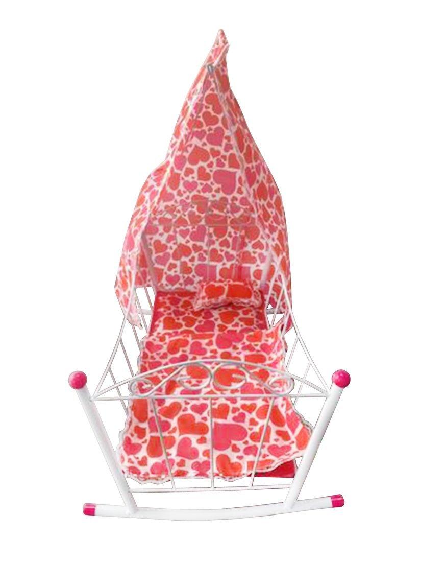 Кроватка-люлька с балдахином Сердца, 48*35.5*58 см, металл., пакет