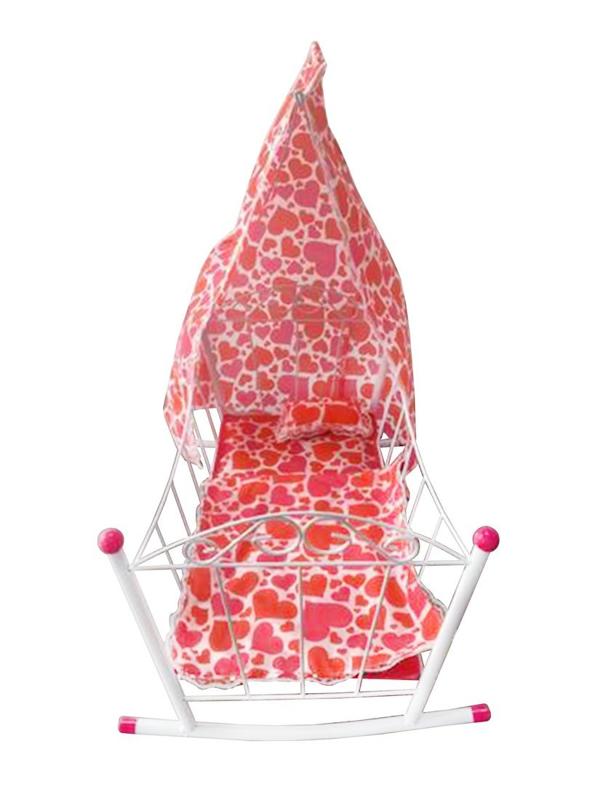 Кроватка-люлька с балдахином Сердца, 48*35.5*58 см, металл., пакет