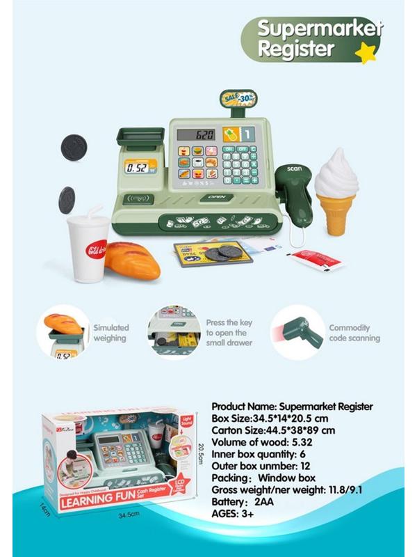 Игр. наб. Магазин, свет, звук, предм. 8 шт., эл. пит. ААх2шт. не вх. в
компл., кор.