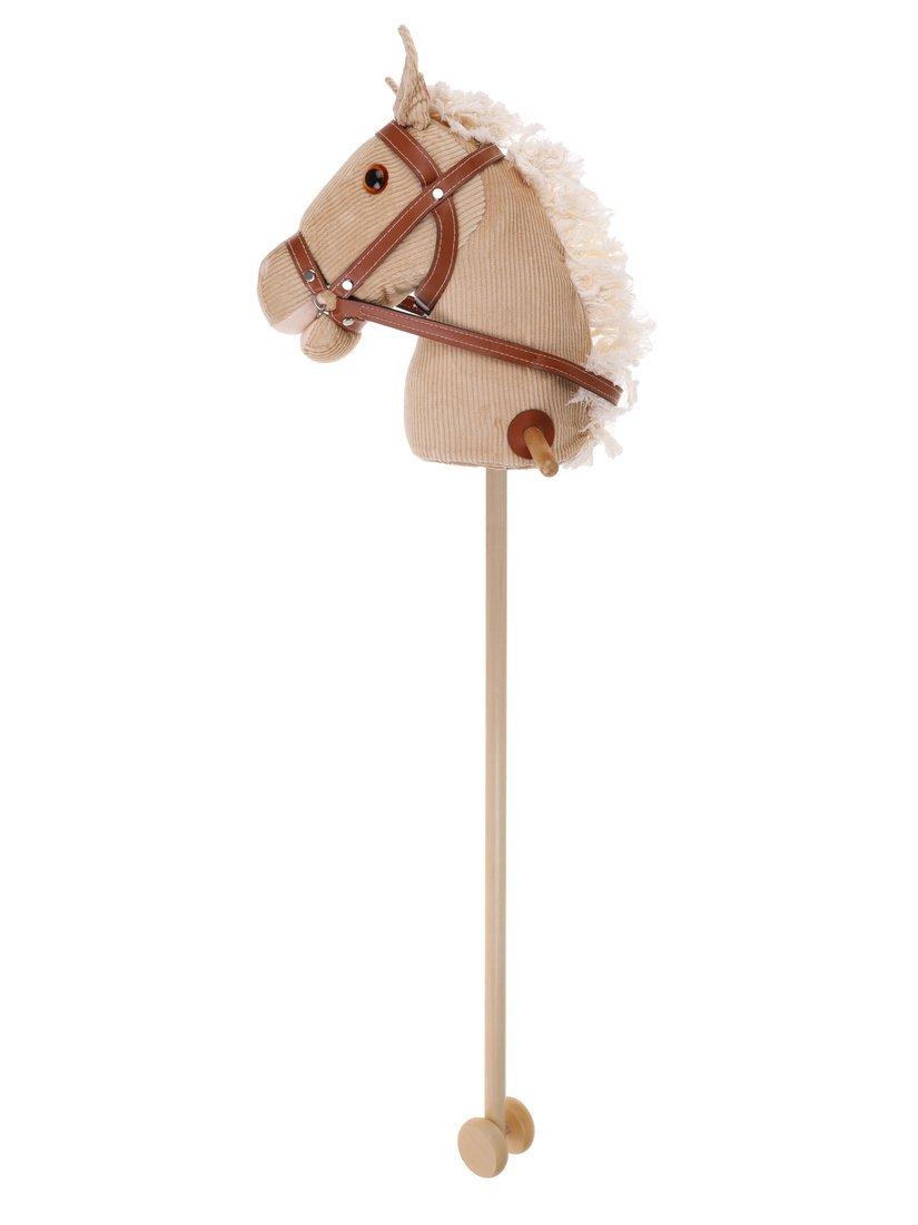 Лошадка-скакалка с колесиками, вельвет, 95 см, звук галопа