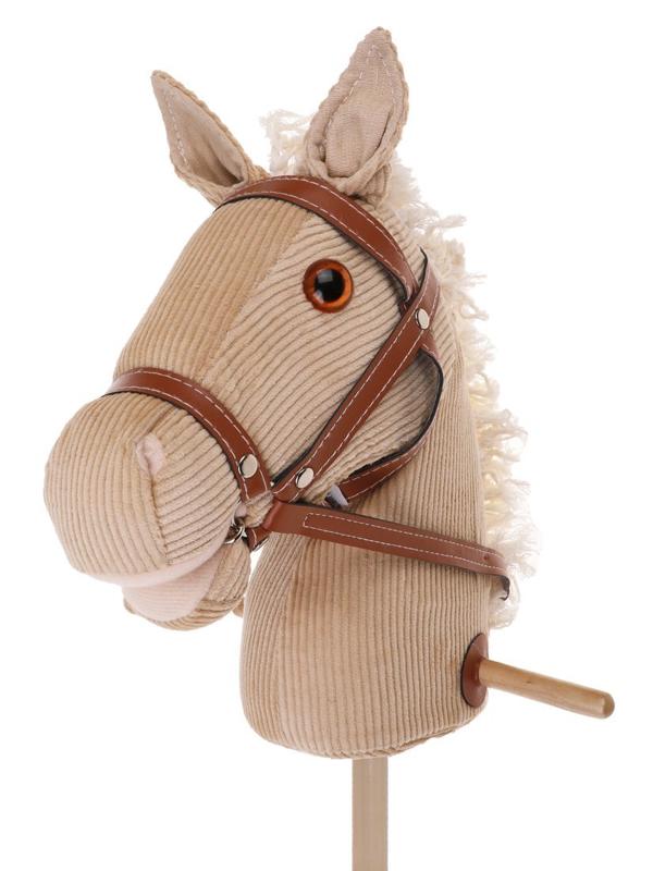 Лошадка-скакалка с колесиками, вельвет, 95 см, звук галопа