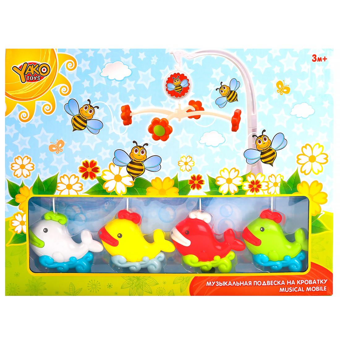 Мобиль на кроватку Рыбки на карусели, мех., звук, кор.