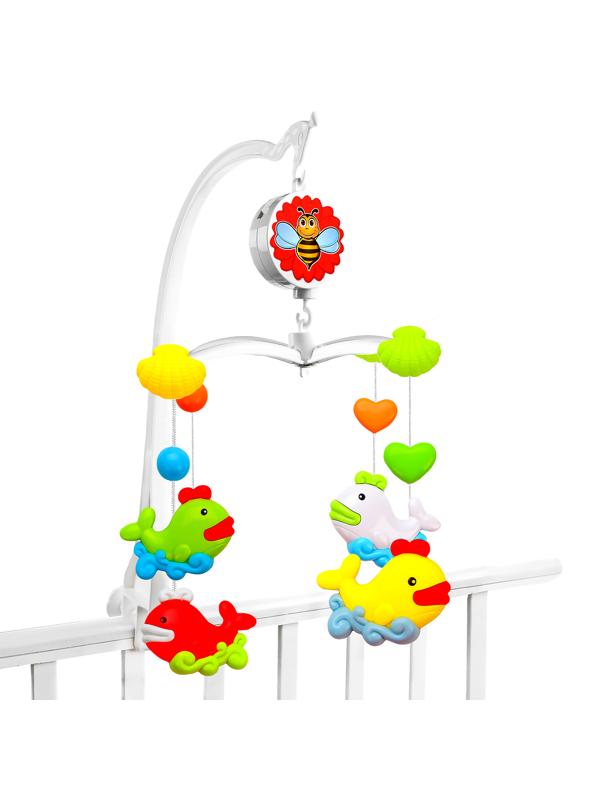 Мобиль на кроватку Рыбки на карусели, мех., звук, кор.