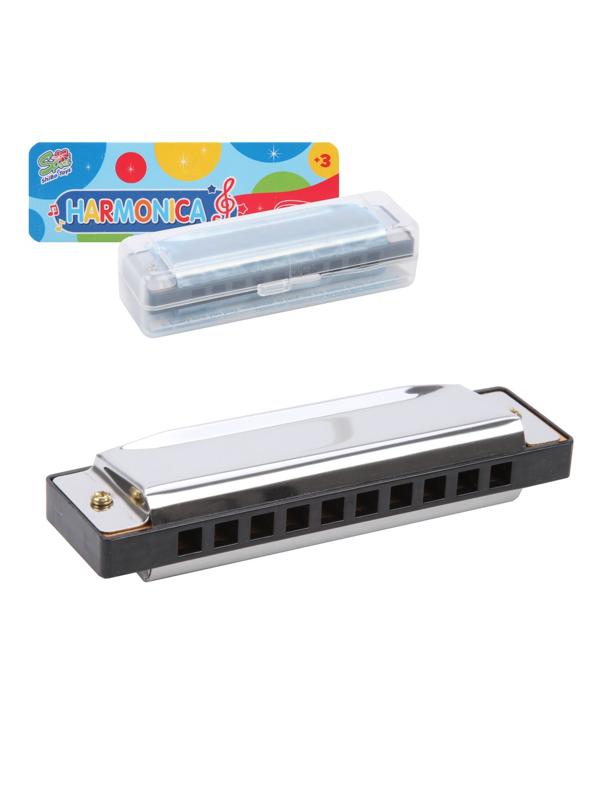 Губная гармошка пластм., 10 см, в пласт. чехле