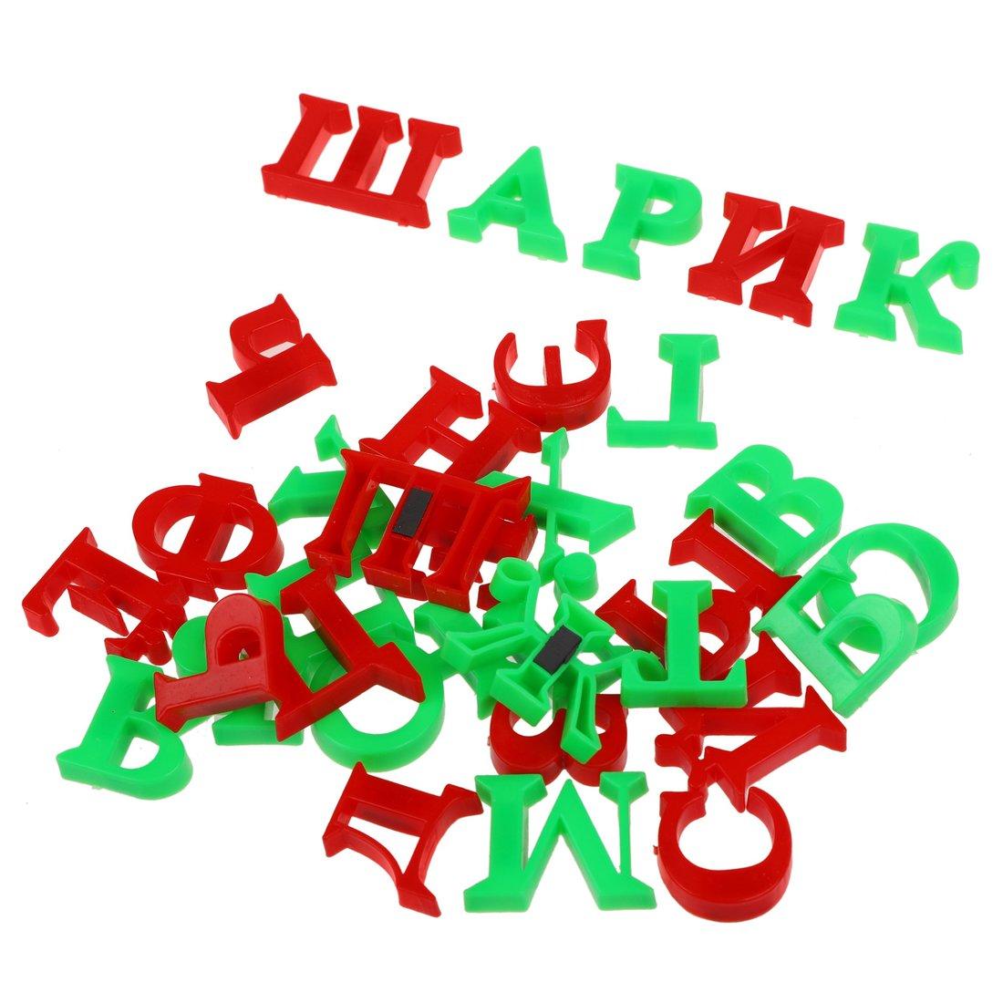 Набор Два жирафа,буквы магнит 33 шт. (из пластика)