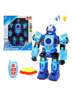 Робот р/у Боевой, 31 см, свет, звук, в комплекте: дротиков 8шт.,
эл.пит.АА*6шт.не вх.в комплект, в ассортименте
