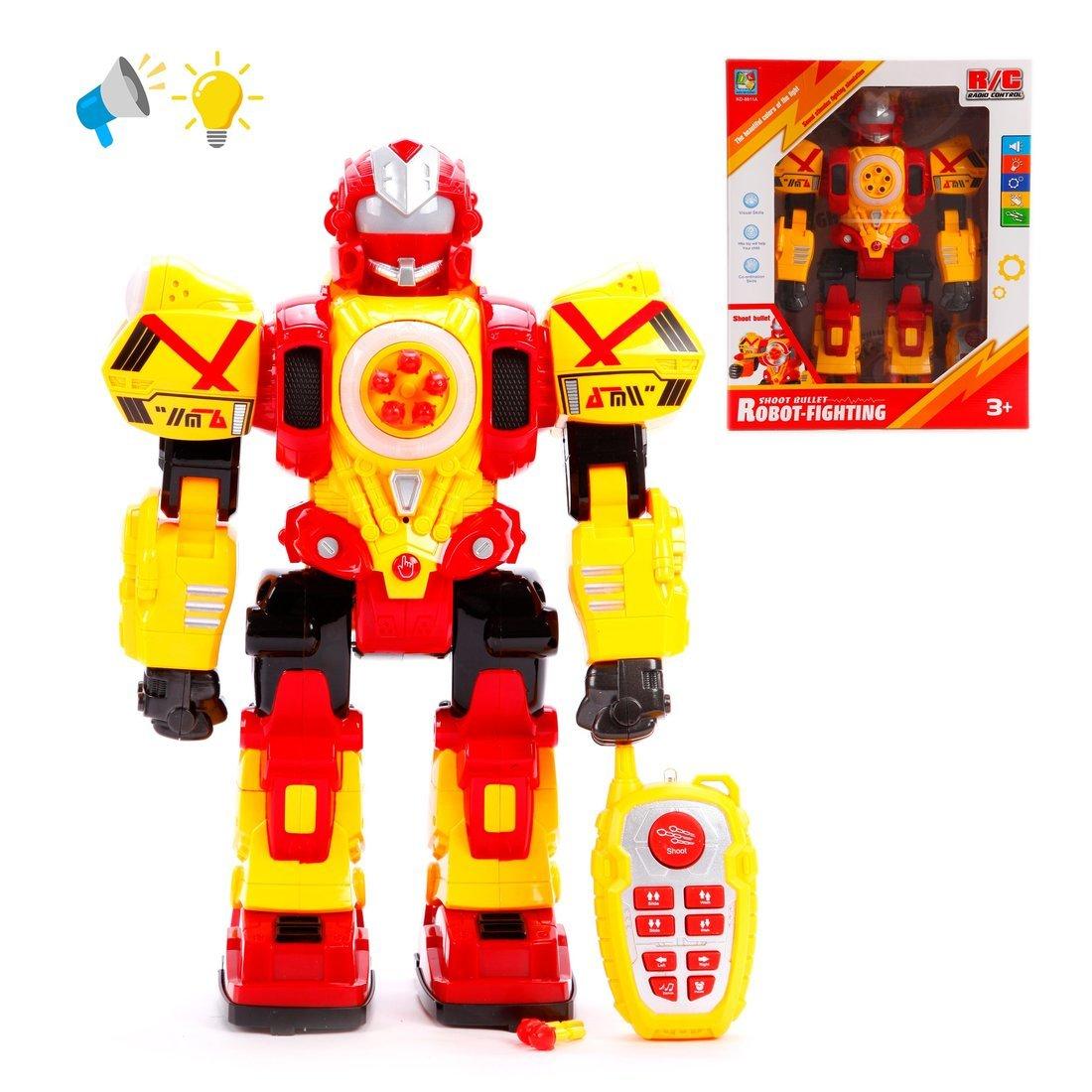 Робот р/у Боевой, 31 см, свет, звук, эл.пит.АА*6шт.не вх.в компл.., 8
дротиков, в ассортименте