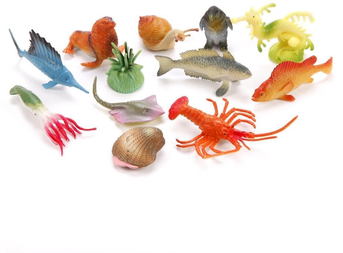 Набор фигурок Морские животные, 12 шт, в ассорт.