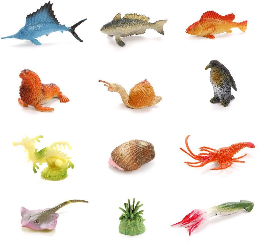 Набор фигурок Морские животные, 12 шт, в ассорт.