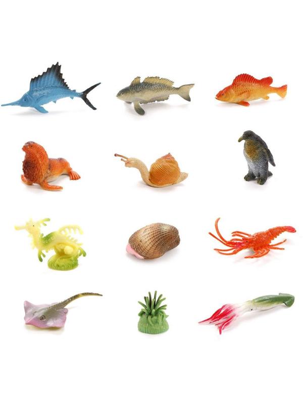 Набор фигурок Морские животные, 12 шт, в ассорт.