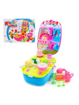 Плита с набором посуды, продуктов (20 предм.) и наклеек., кор.