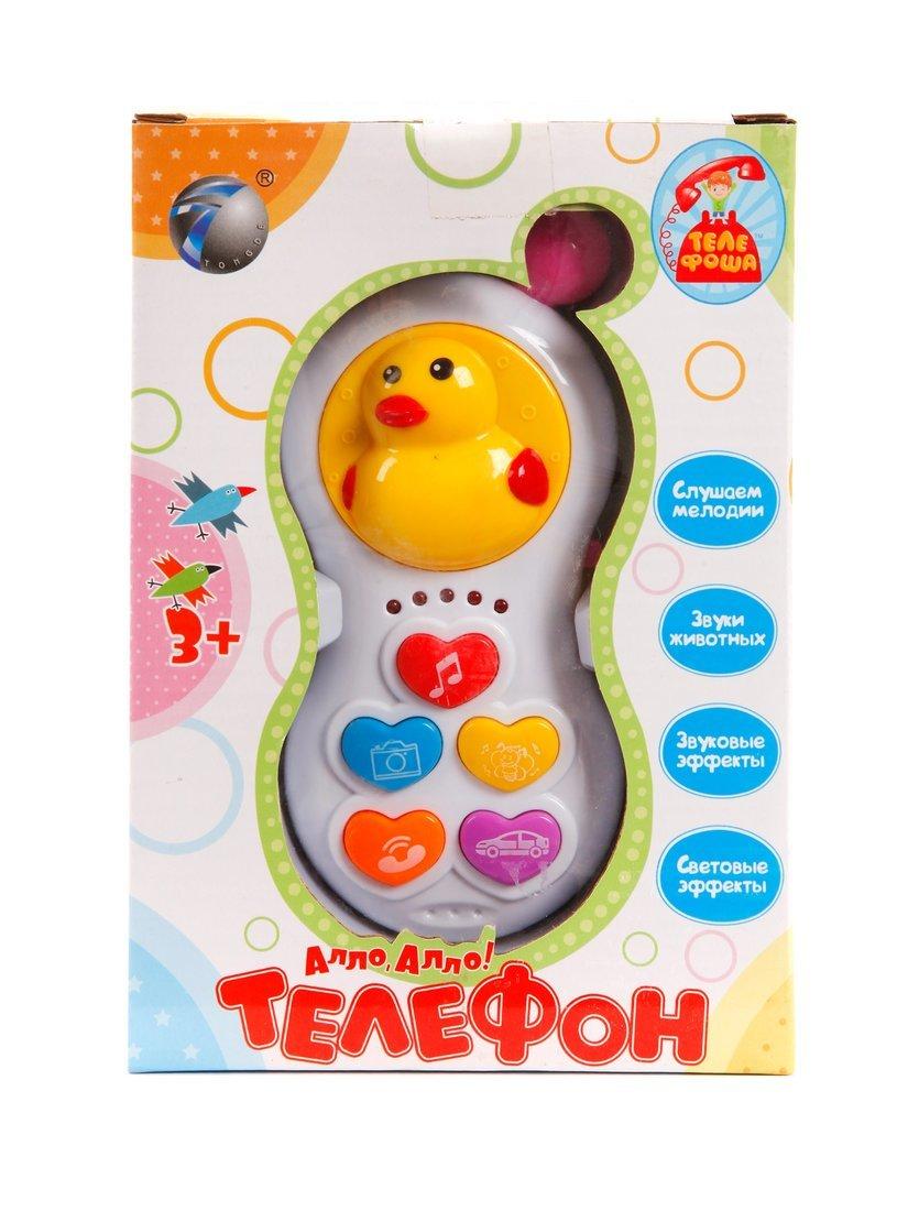 Телефончик Ало, Ало! Цыпленок, свет, звук, в ассорт., батар.АА*2шт.в компл.не
вх., кор.