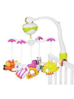 Мобиль э/ф Зоопарк: 2 режима, музыка, 5 съем. игрушек, эл.пит. АА*3 не вх. в
компл.