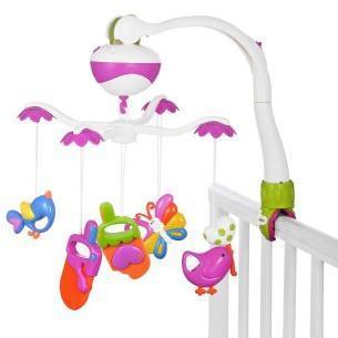Мобиль э/ф Забавы: 2 режима, музыка, 5 съем. игрушек, эл.пит. АА*3 не вх. в
компл.