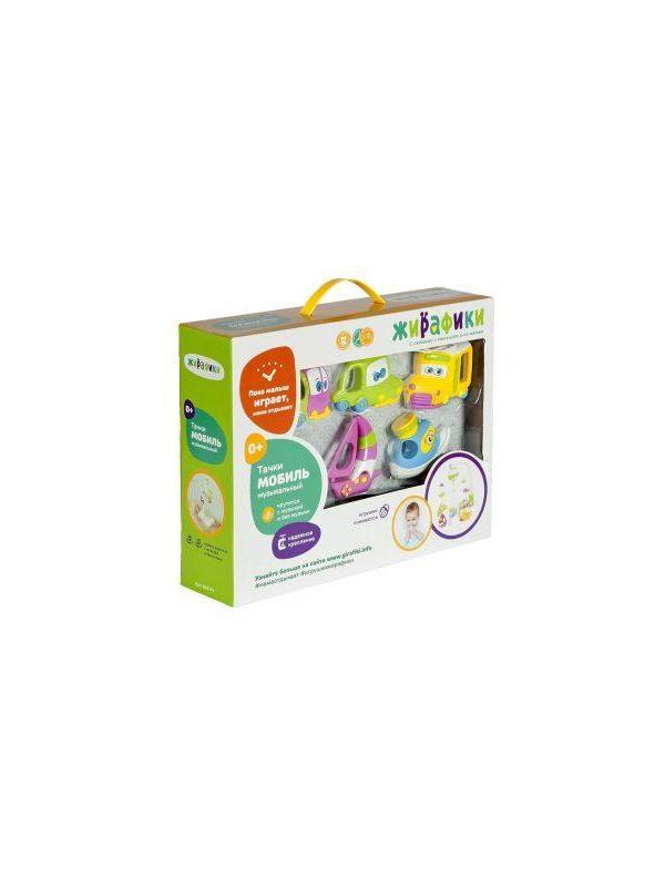 Мобиль э/ф Тачки: 2 режима, музыка, 5 съем. игрушек, эл.пит. АА*3 не вх. в
компл.