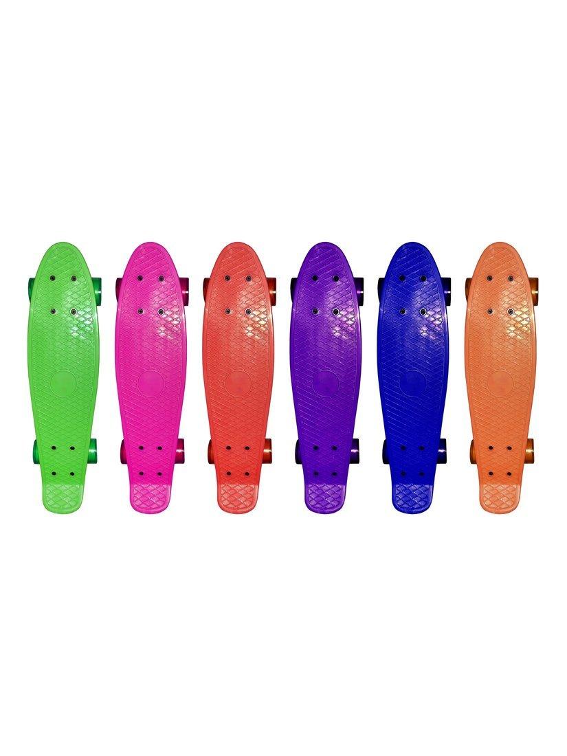 Скейтборд пластик 43 см, колеса ПВХ, крепления пластик, 5 цветов, ассорт.