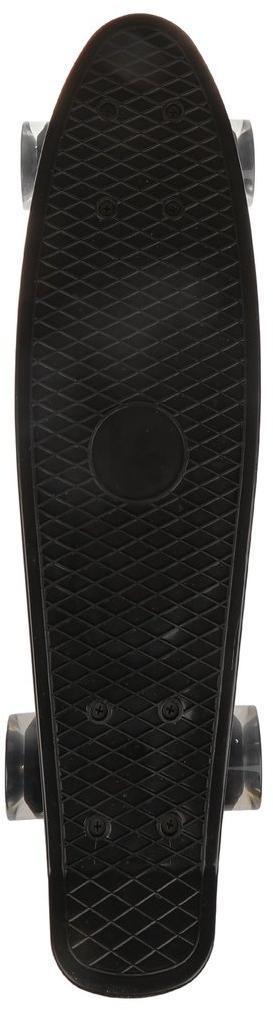 Скейтборд пластик 56 см, колеса PU со светом, крепления алюмин., в ассорт.