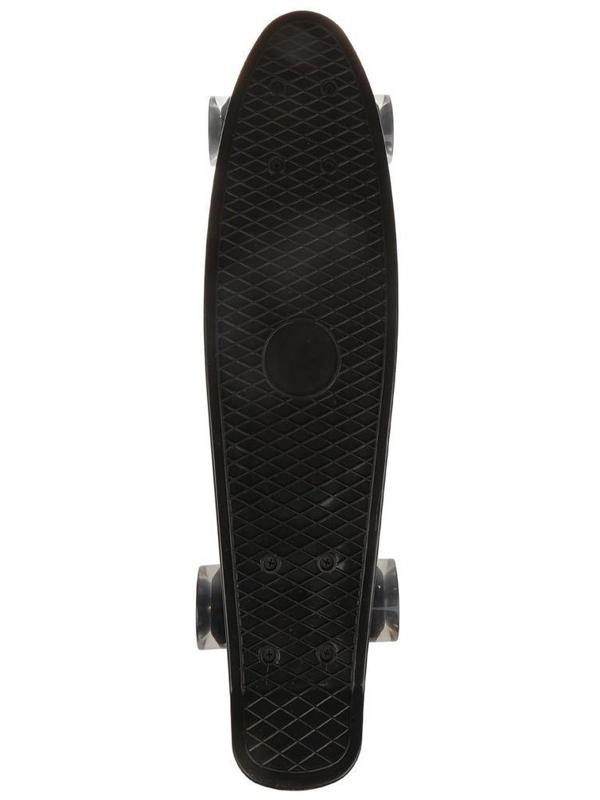 Скейтборд пластик 56 см, колеса PU со светом, крепления алюмин., в ассорт.