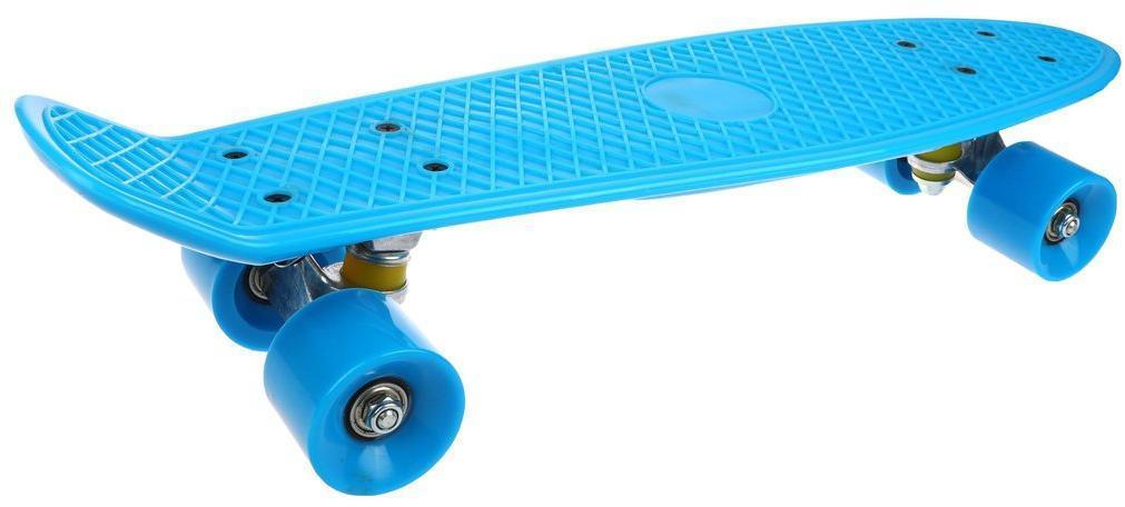 Скейтборд пластик 56 см, колеса PU, крепления алюмин., усиленная дека, в
ассорт.