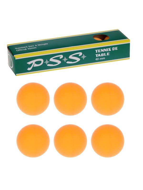 Шарики д/наст.тенниса тяж, 6 штук, коробка