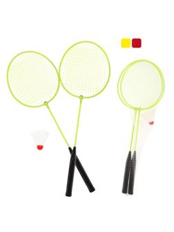 Бадминтон металлический цветной 60*21см с 1 воланчиком