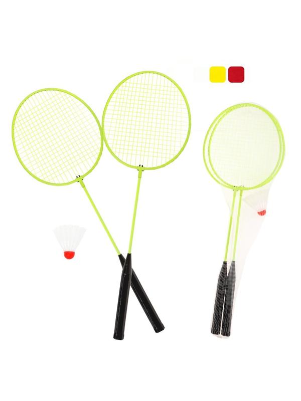 Бадминтон металлический цветной 60*21см с 1 воланчиком
