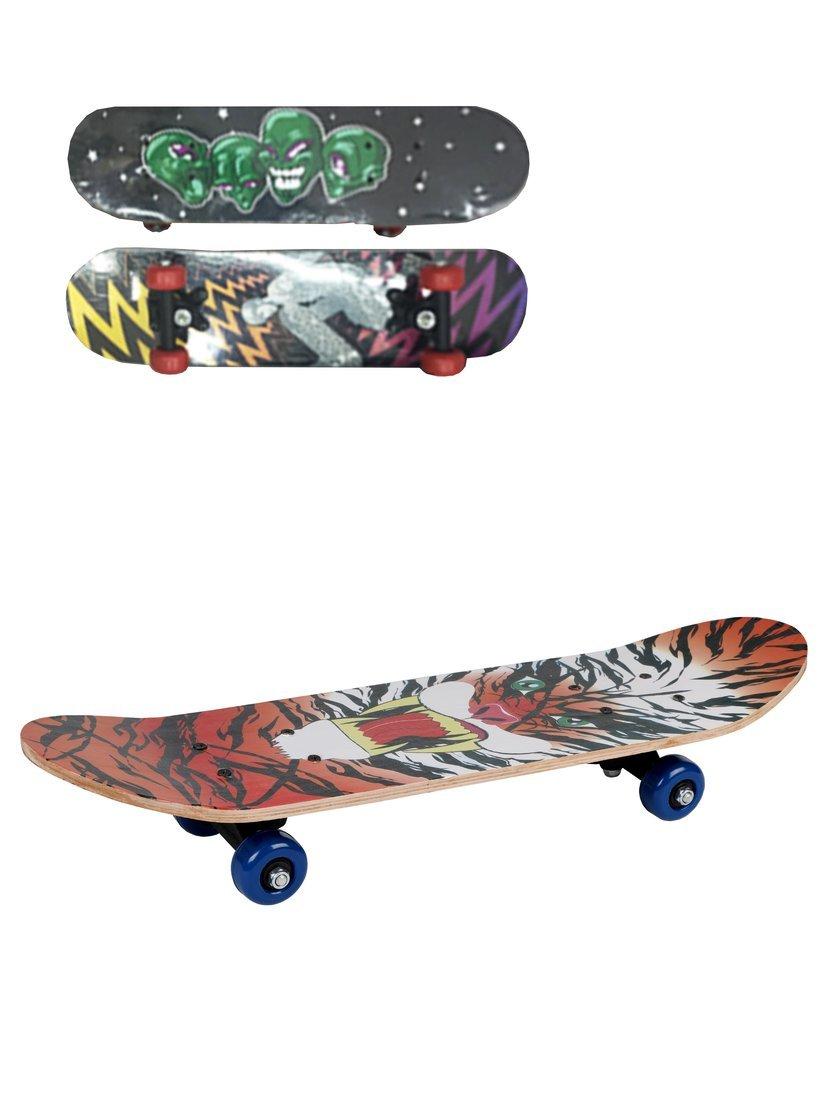 Скейтборд дерев., PVC колеса без света 60*15 см. макс. нагрузка до 40 кг.