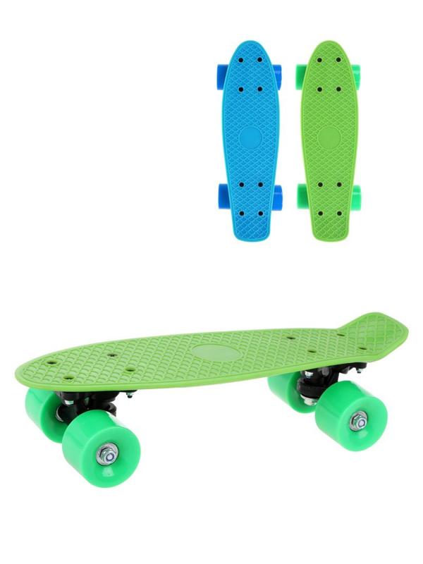 Скейтборд пласт. 41x12 см , с большими PVC колесом без света, в ассорт.
