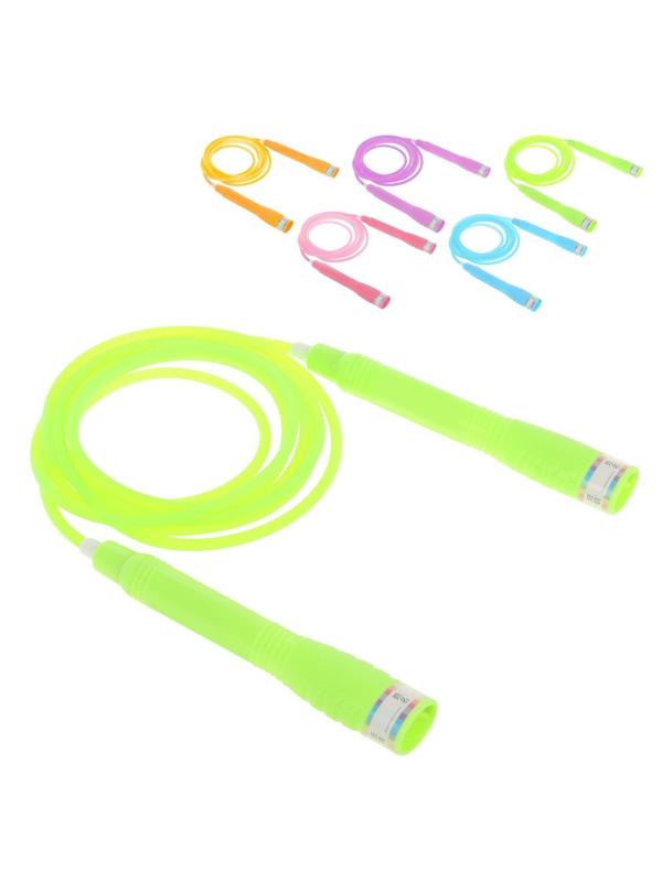 Скакалка, 2.5м, веревка пластик, ручки разноцветный полпрозрачный пластик, 4-5
цветов микс, в ассорт.