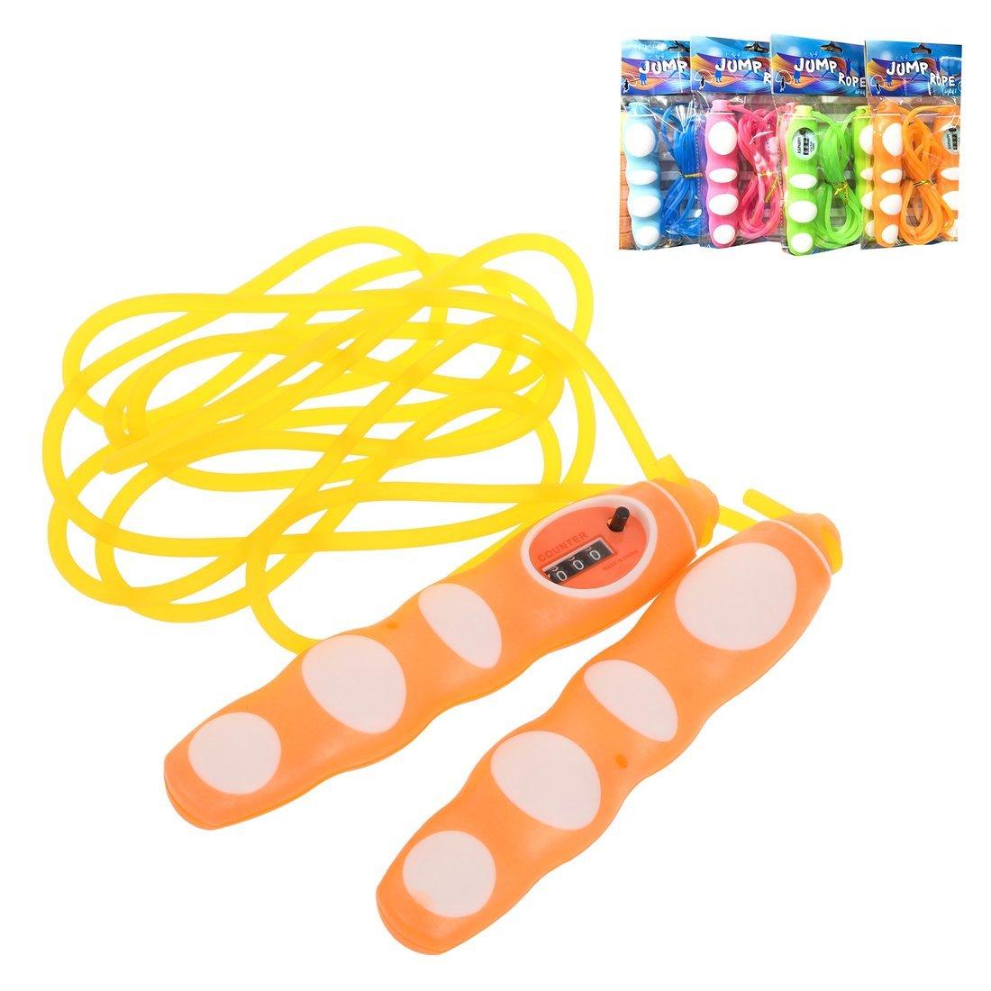 Скакалка , 3м, ручка пластик со счетчиком, веревка платик, в ассорот.