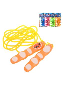 Скакалка , 3м, ручка пластик со счетчиком, веревка платик, в ассорот.