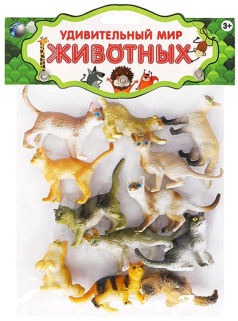 Набор фигурок Кошки, 12 шт., пакет