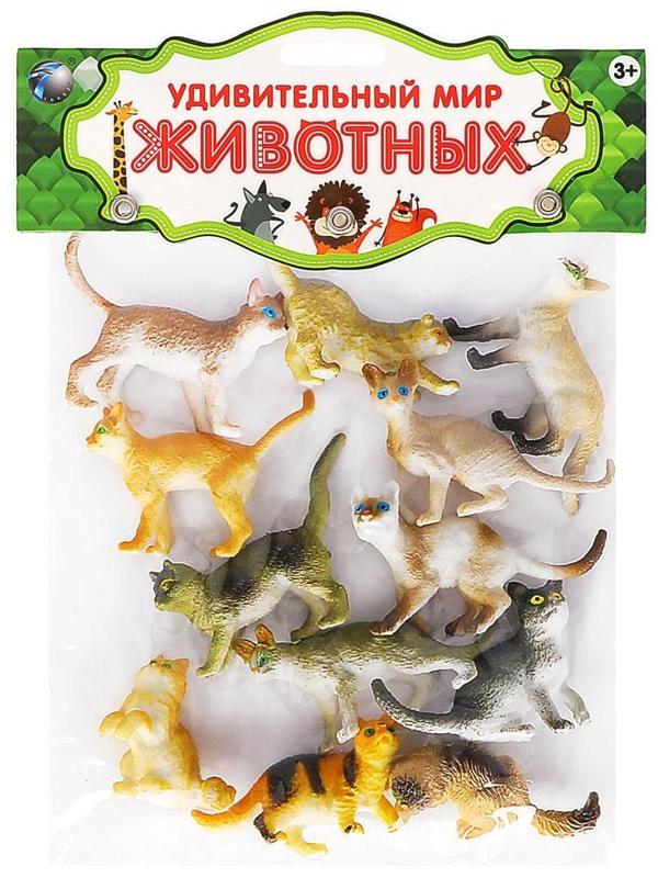 Набор фигурок Кошки, 12 шт., пакет