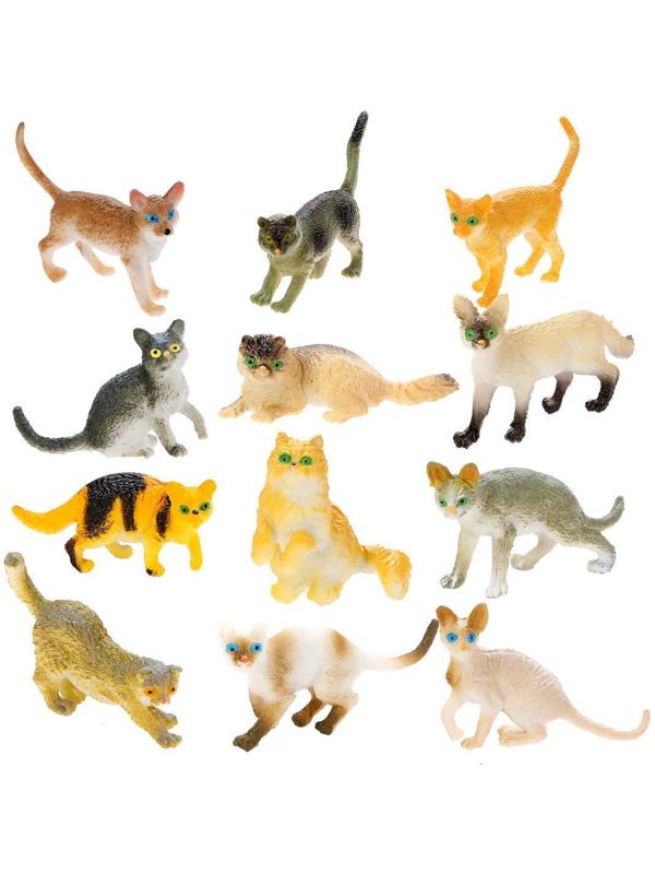 Набор фигурок Кошки, 12 шт., пакет