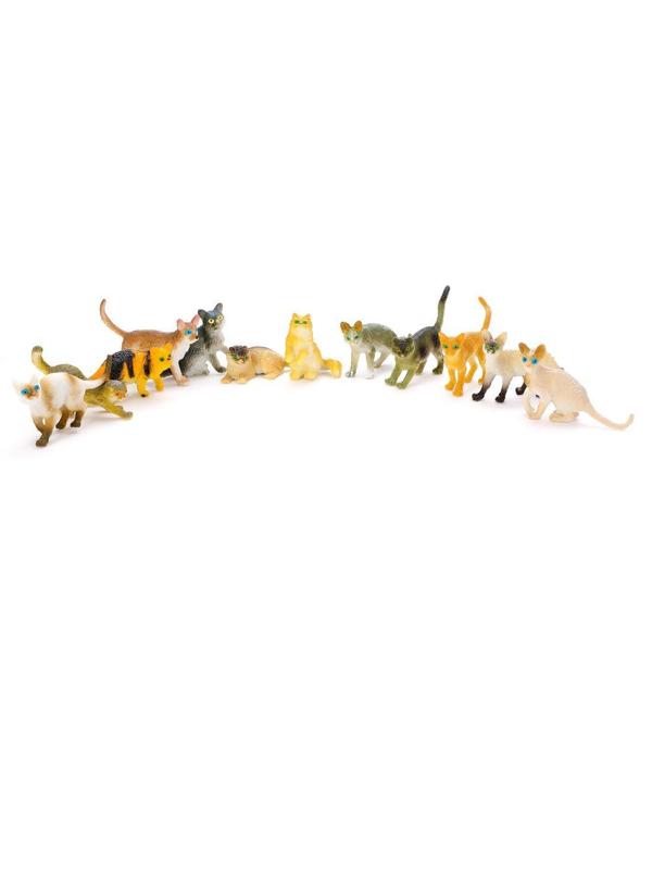 Набор фигурок Кошки, 12 шт., пакет