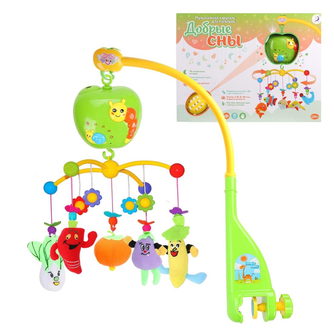 Мобиль для кроватки Добрые сны Мой первый урожай, р/у, свет, звук, бат.3*AA в
компл.не вх., кор.