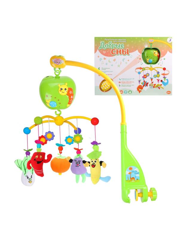 Мобиль для кроватки Добрые сны Мой первый урожай, р/у, свет, звук, бат.3*AA в
компл.не вх., кор.