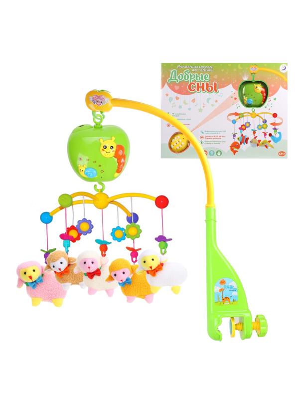 Мобиль для кроватки Добрые сны Овечки, р/у, свет, звук, бат.3*AA в компл.не
вх., кор.