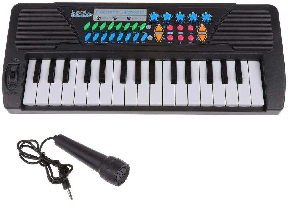 Синтезатор дет. 32 клавиши, микрофон, батар.AA*4шт. в компл.не вх., кор.