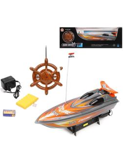 Катер р/у, 4 канала, в комплекте: аккум., ЗУ, тестовый эл.пит. 9V*1шт.