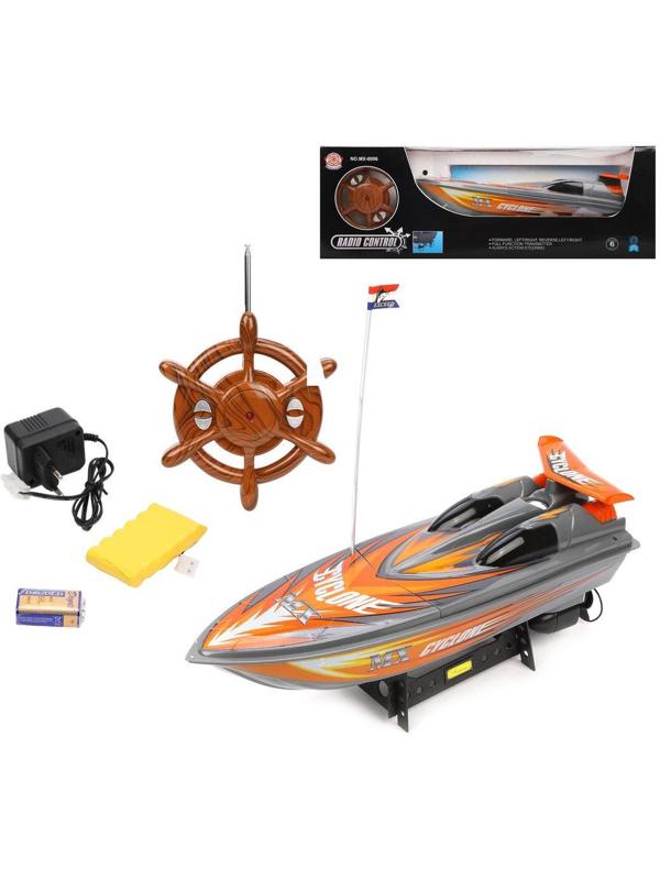 Катер р/у, 4 канала, в комплекте: аккум., ЗУ, тестовый эл.пит. 9V*1шт.