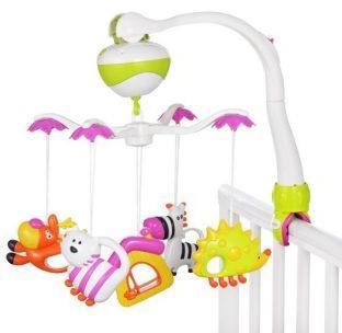 ДЕФЕКТ УПАКОВКИ Мобиль э/ф Зоопарк: 2 режима, музыка, 5 съем. игрушек,
эл.пит. АА*3 не вх. в компл.