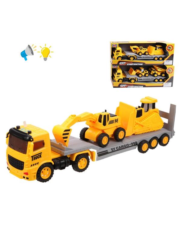 Игровой набор Автовоз, свет, звук, в комплекте машина инерционная, 2 машины
без механизмов, тестовые элементы питания AG13*3шт., коробка