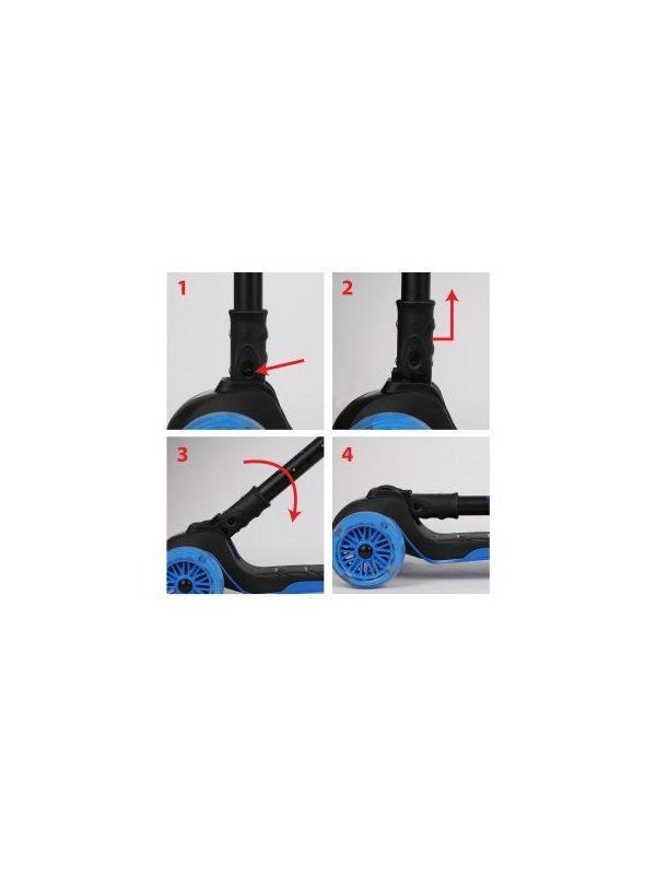 Самокат MobyKids, Гигант, складной, широкая дека и колесо, 135*90 мм PU свет