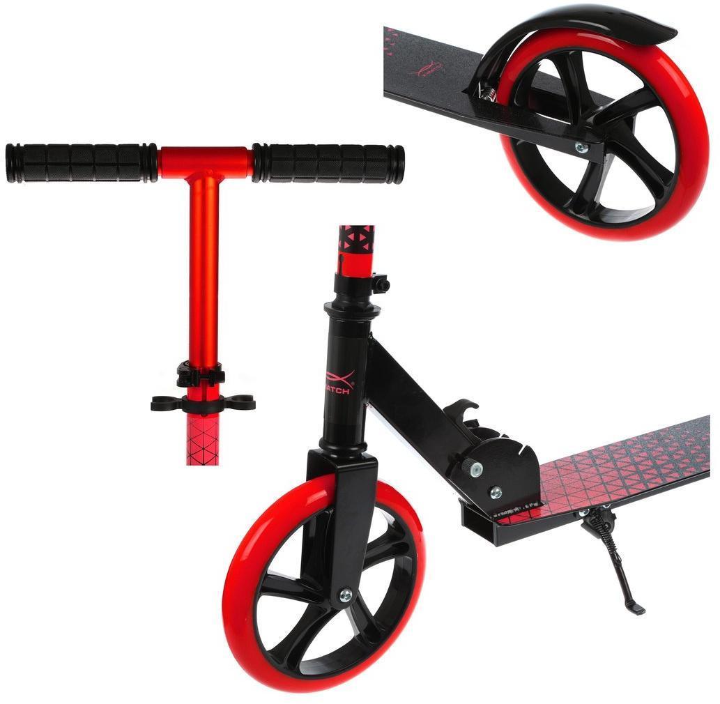 Самокат X-Match Delta, анодирован., 200 мм PU, красный