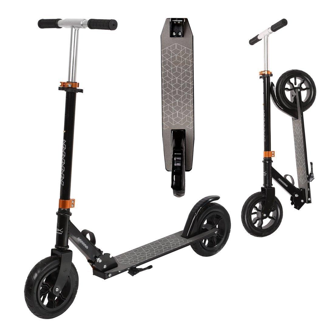 Самокат X-Match AIR, 200 мм. надувное колесо, чёрный